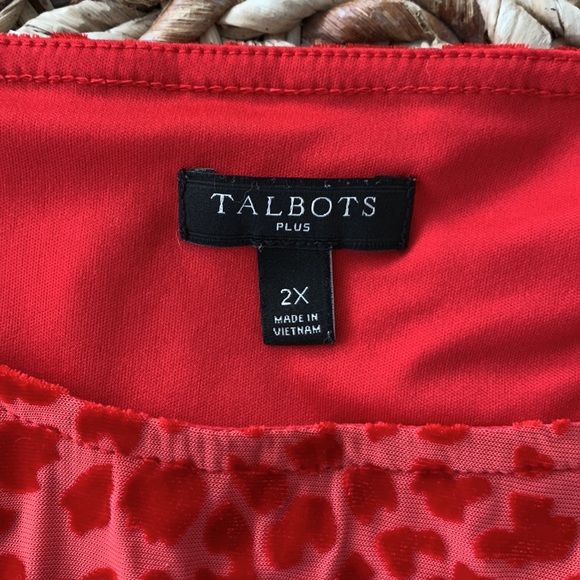 Talbots Velvet Burn-out Animal Pattern Top - Picture 11 of 13